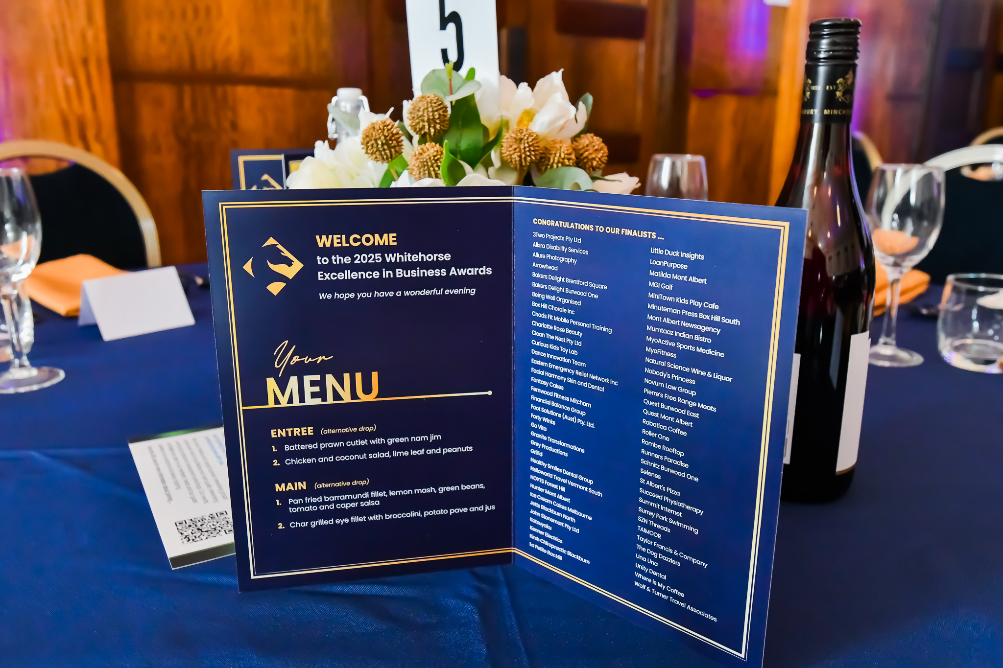 Whitehorse Excellence in Business Awards - Menu