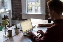 Man at Computer Mentoring